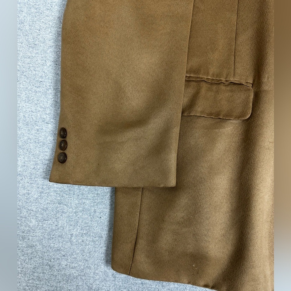 Bert Pulitzer Blazer Mens 48 Long Brown SupraSuede Sport Coat 3 Button - Picture 3 of 13